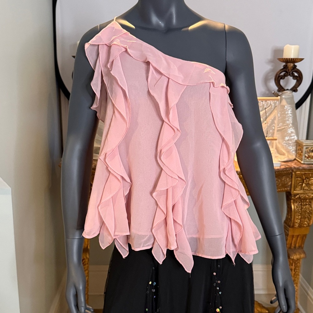 Zara Cream Asymmetrical Ruffled Camisole